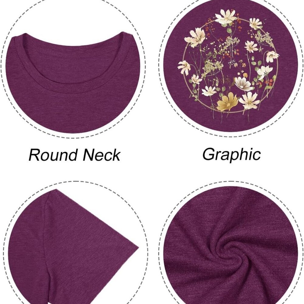 Plus Size Tshirts for Women Graphic Tees Summer Casual Tops Loose Cute Trendy Cl - Picture 5 of 5
